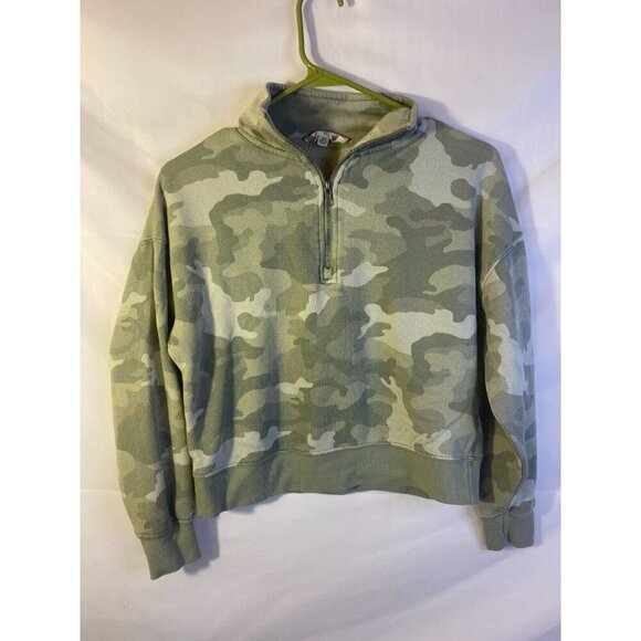 Hippie Rose Camo Sweatshirt crop Style Zip Womens Juniors Size xs x Small - Picture 1 of 2